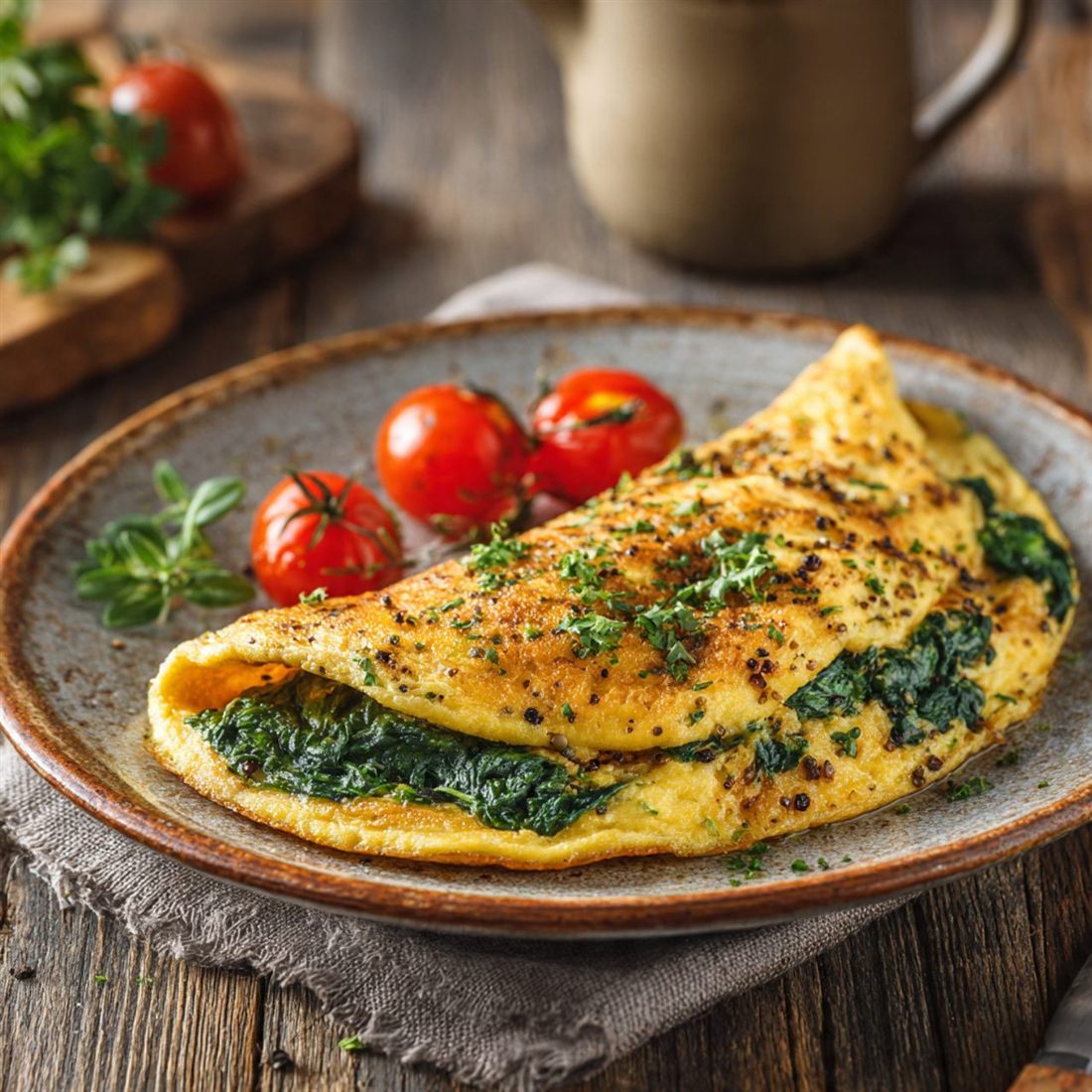 Omelette aux Épinards