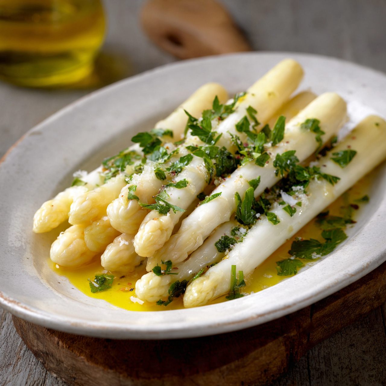 Asperges blanches à la vapeur